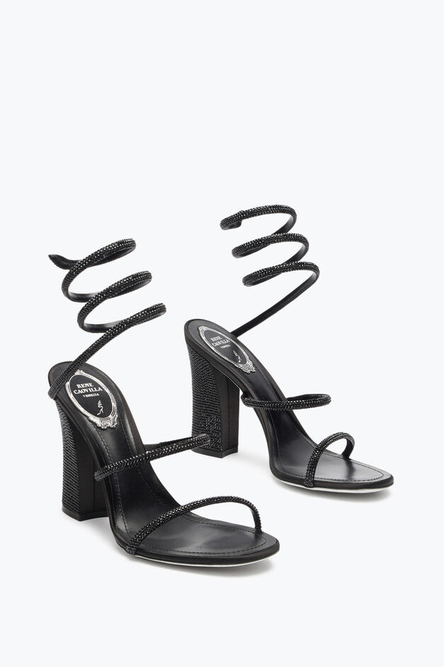 CLEO TOTAL BLACK SANDAL WITH SOUL HEEL 105