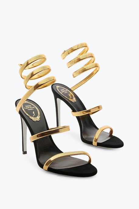 JUNIPER BLACK AND GOLD SANDAL 105