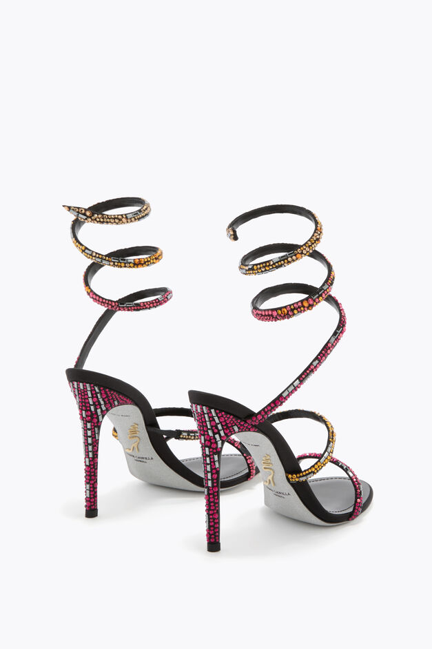 CLEO BLACK SANDAL WITH SWAROVSKI CRYSTALS 105