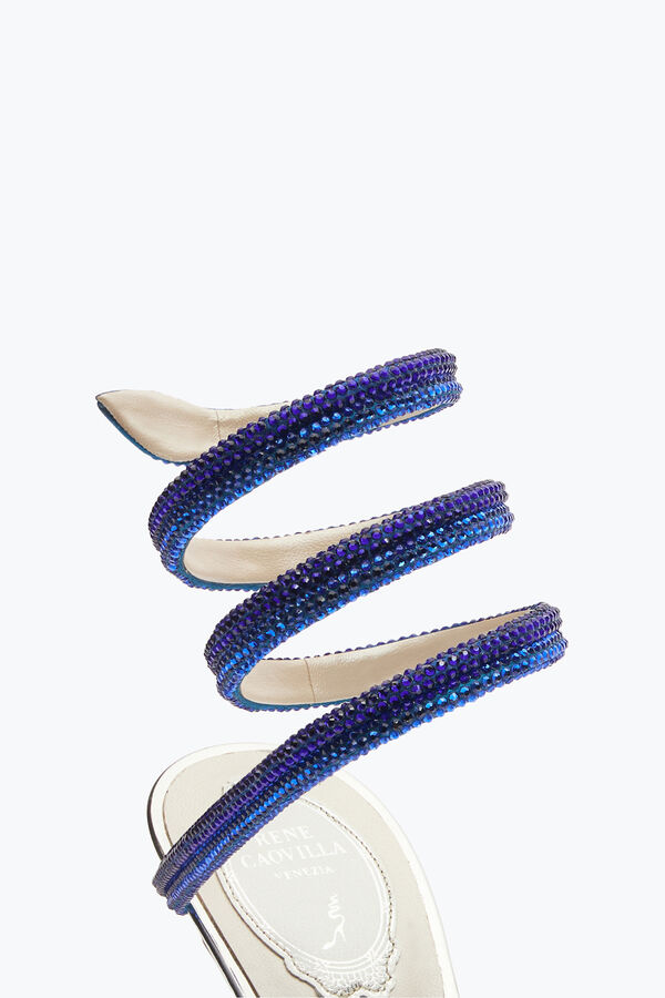 Cleo Silver Sandal With Blue Degrad&eacute; Crystals 105