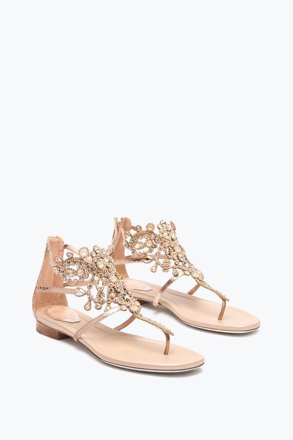VENEZIANA GOLD AYERS LEATHER THONG SANDAL 10