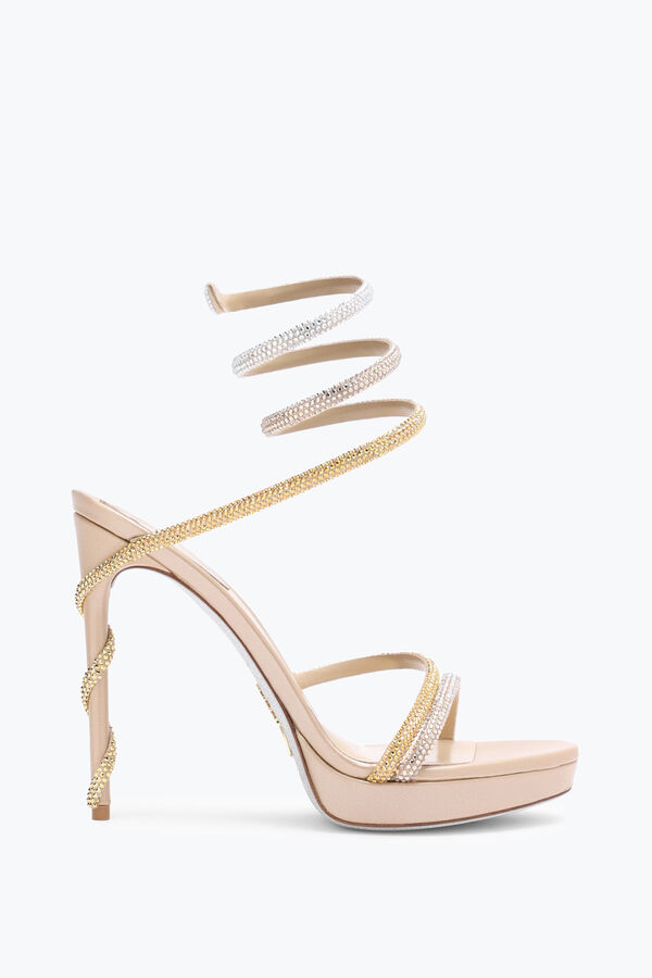Margot Plateau Sandal With Gold And Silver Crystals 120