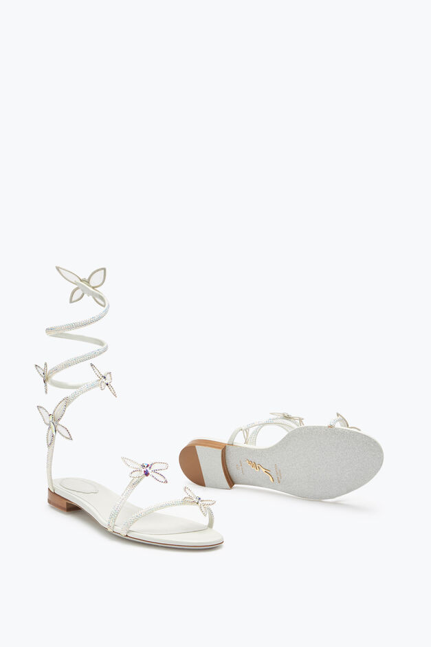 Butterflower Crystal Ivory Sandal 10