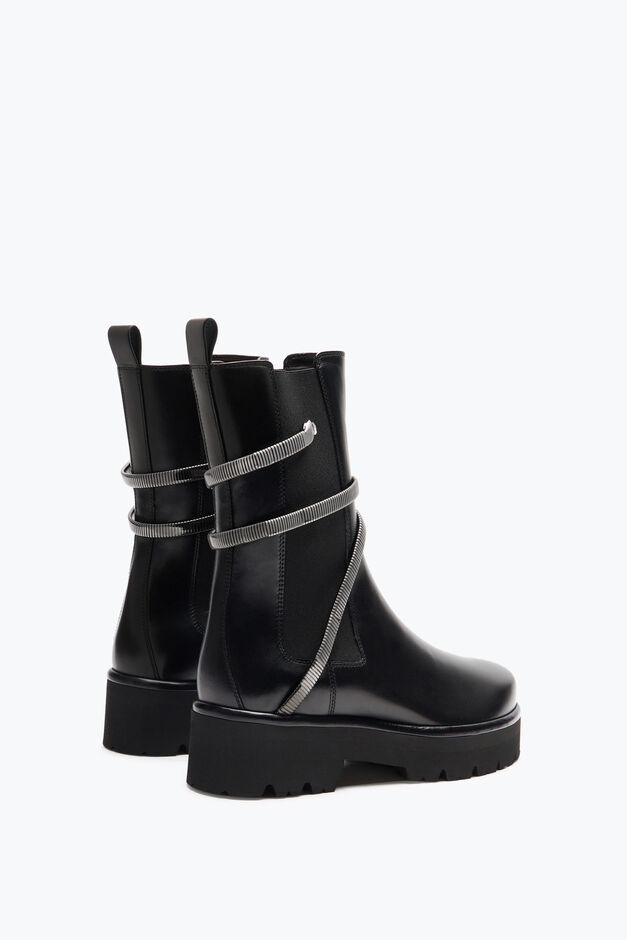 Juniper Black And Silver Biker Boot 45