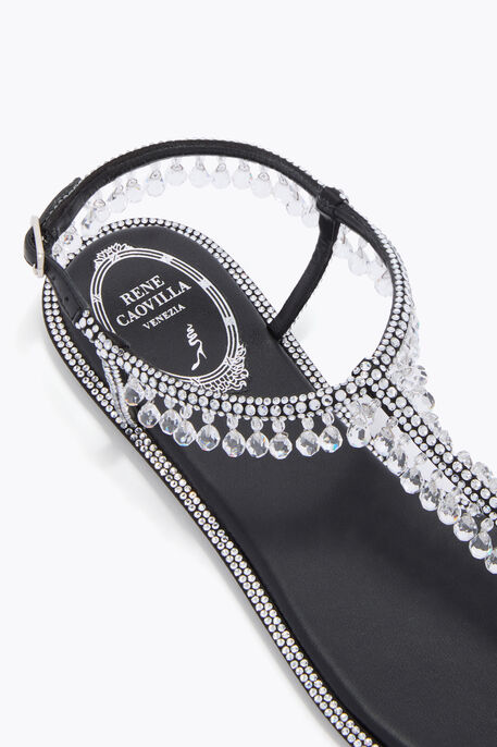 CHANDELIER BLACK THONG SANDAL 10