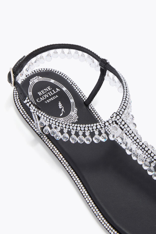 CHANDELIER BLACK THONG SANDAL 10