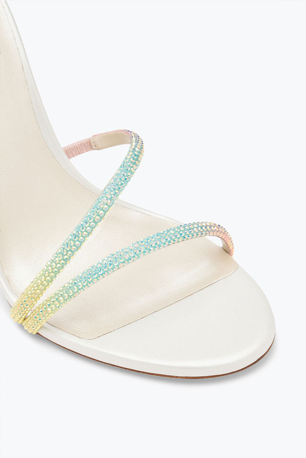 Margot Burano White Sandal With Degradé Crystals 105 Margot Burano White Sandal With Degradé Crystals 105