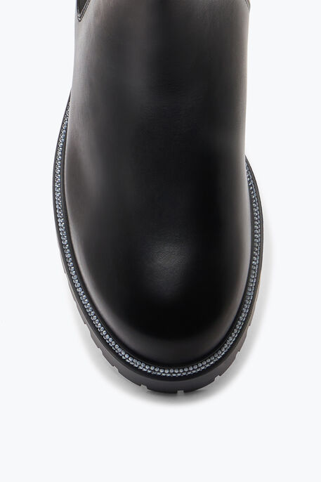 Cleo Black Biker Boot With Crystals 25