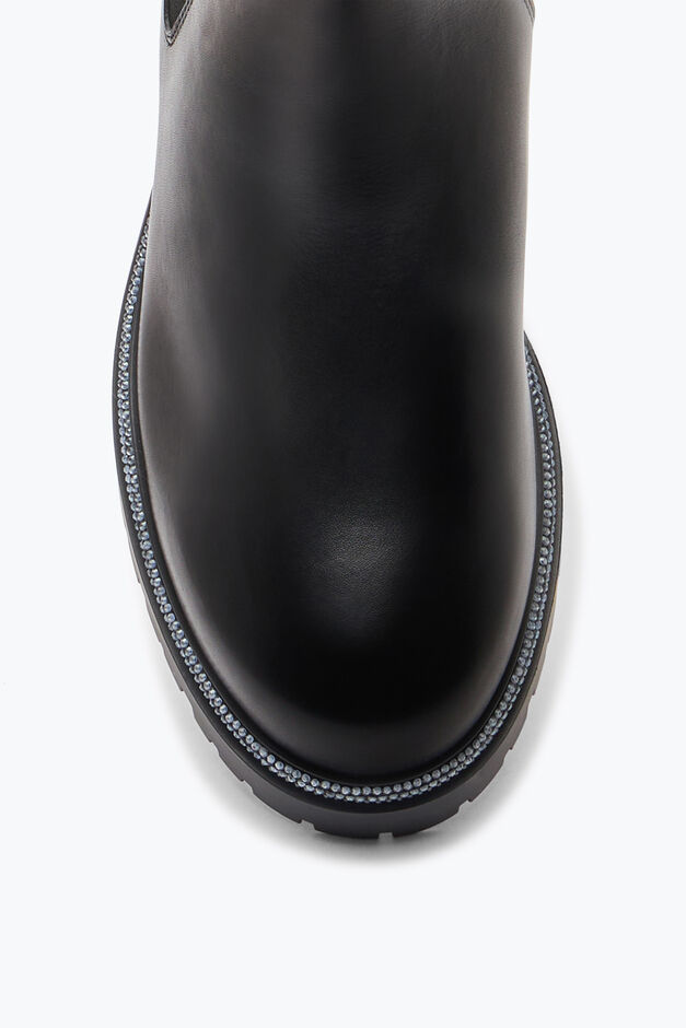 Cleo Black Biker Boot With Crystals 25