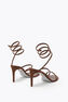 CLEO BROWN SATIN/SMOKED TOPAZ STRASS SANDAL