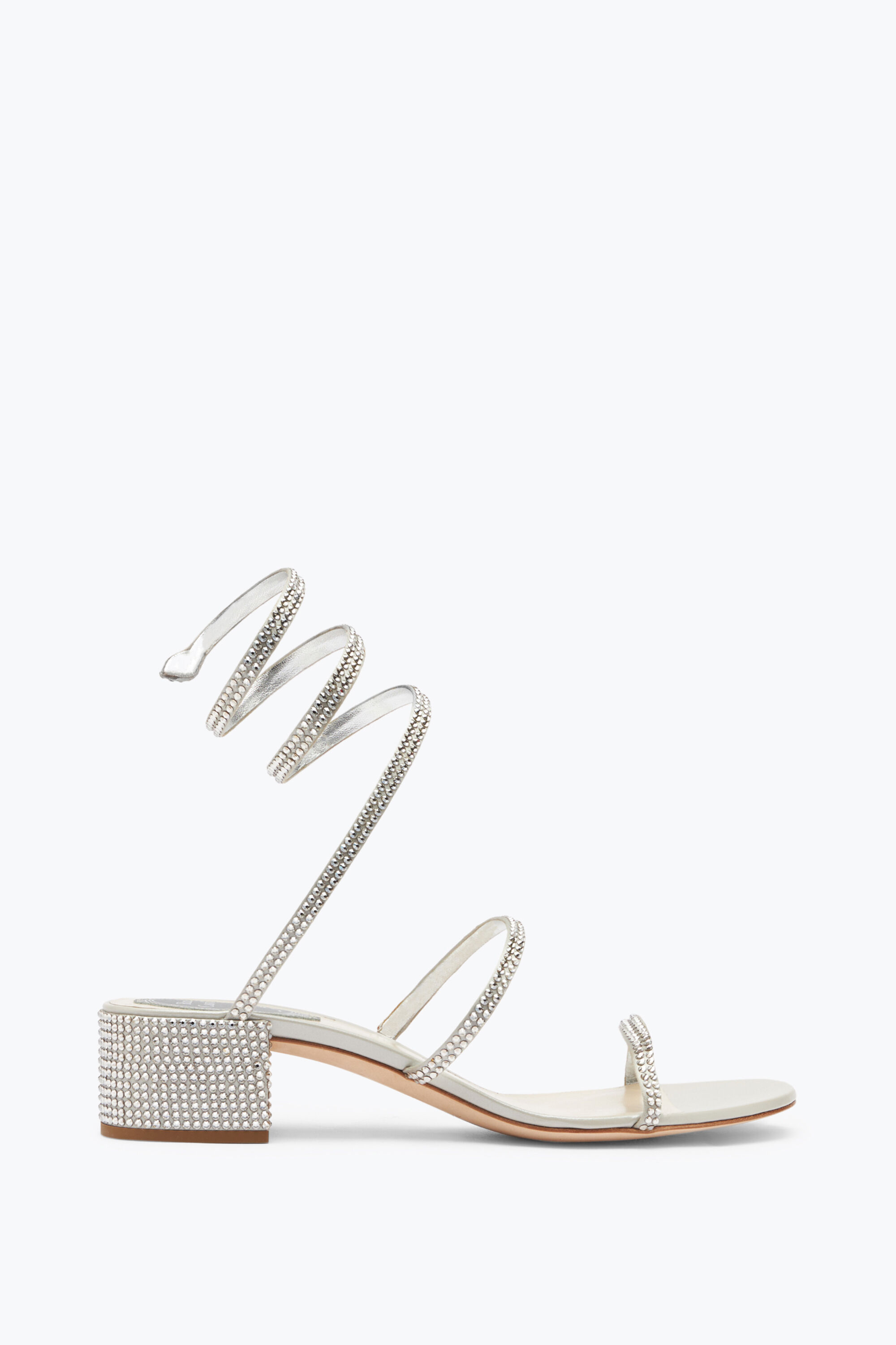 Jeweled Cleo Silver Sandal 40 | Rene Caovilla®