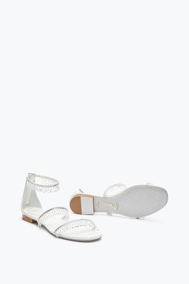 CHANDELIER IVORY FLAT SANDAL 10