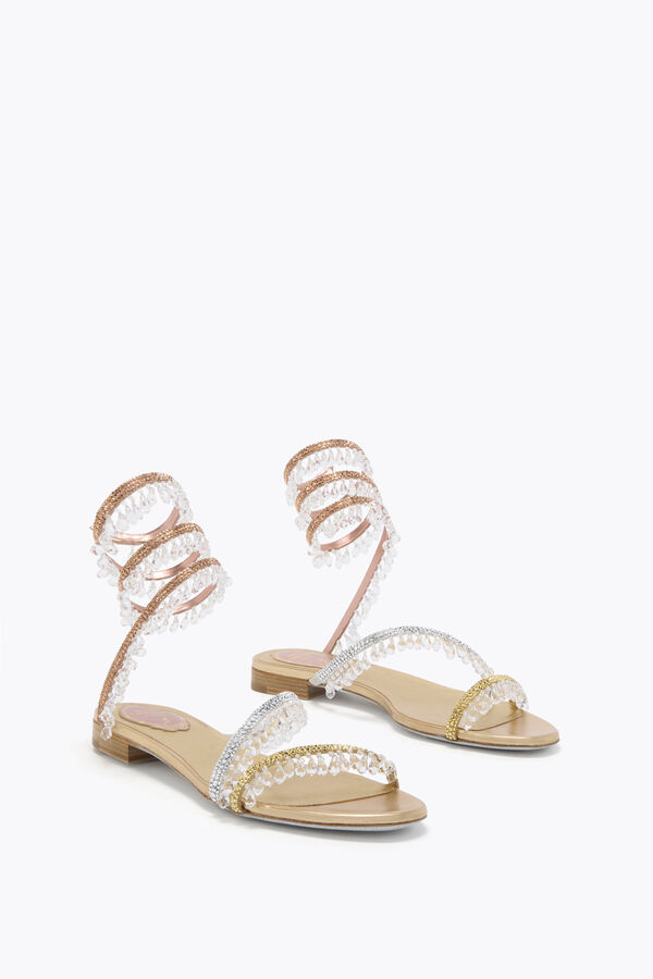 CHANDELIER GOLD SATIN/ROSE GOLD-MULTI STRASS SANDAL