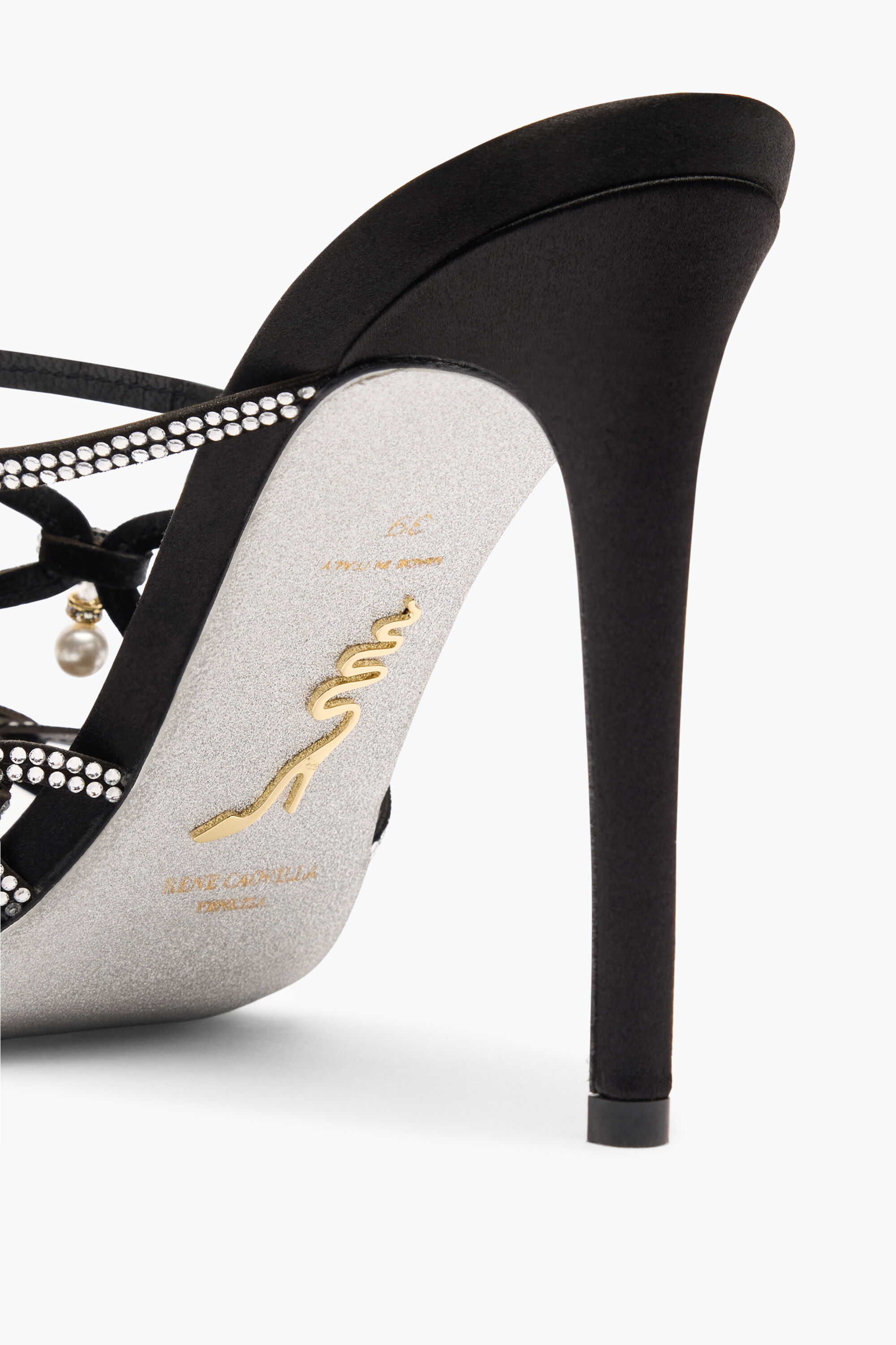 サンダル・ミュール RENE CAOVILLA Women Sandals C12369 R001V065 Black Jeweled ESMERALDA BLACK SLIDER SANDAL 105 | Rene Caovilla®