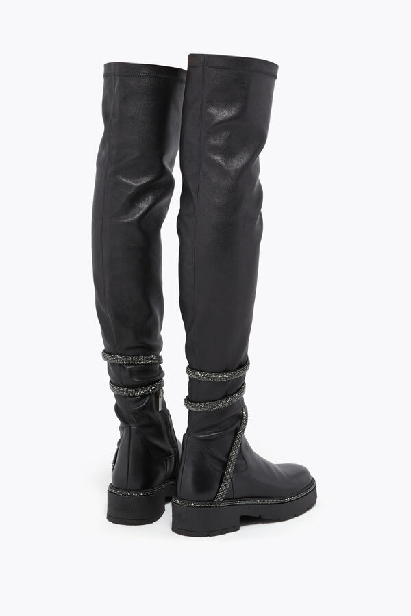 CLEO CUISSARD BLACK LAMB/JET HEMATITE STRASS BOOT