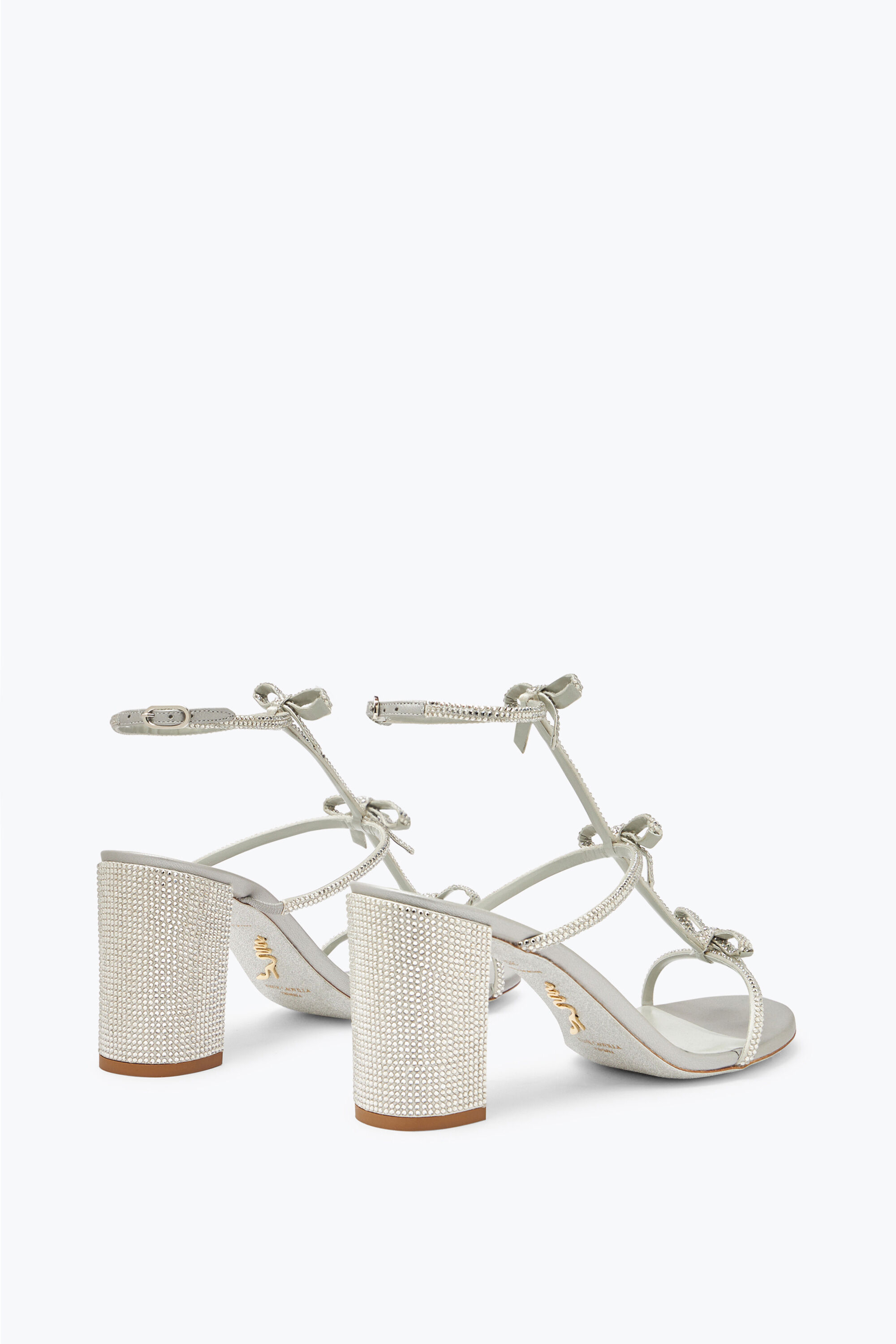 りり Jeweled Caterina Silver Sandal With Crystals 80 | Rene Caovilla®