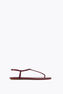 DIANA BORDEAUX SATIN-LAMB/SIAM STRASS THONG