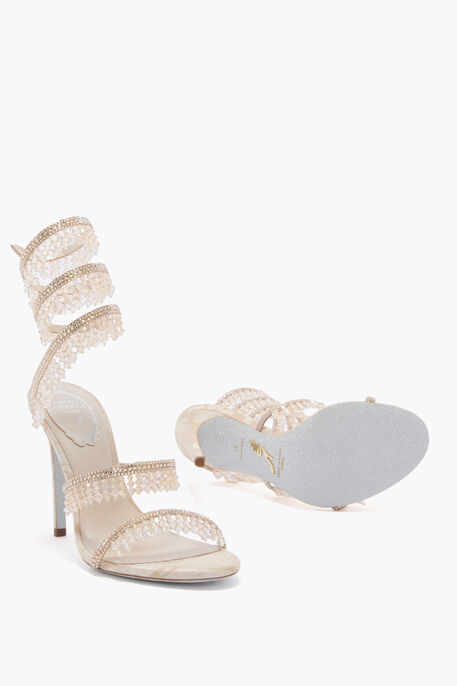 CHANDELIER SANDAL IN CHAMPAGNE DAMASK 105