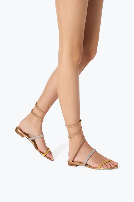 TRIGOLD CLEO THREE-TONED FLAT SANDAL 10
