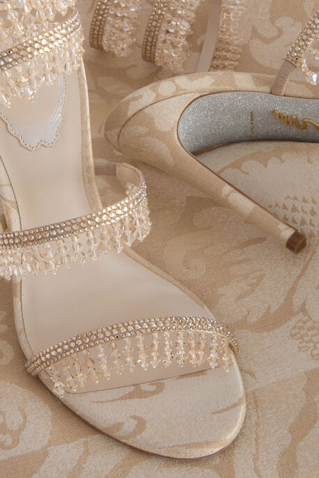 CHANDELIER SANDAL IN CHAMPAGNE DAMASK 105