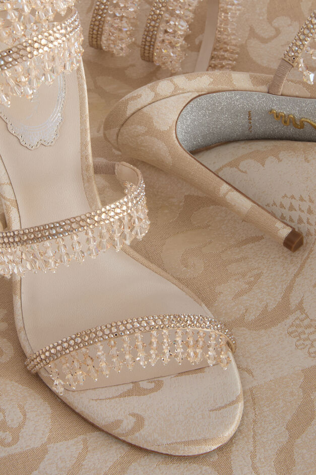 CHANDELIER SANDAL IN CHAMPAGNE DAMASK 105