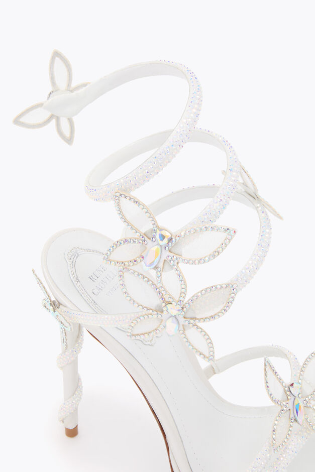 MARGOT WHITE PLATFORM SANDAL WITH BUTTERFLIES 120