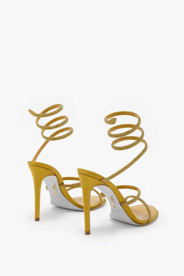 CLEO MUSTARD SATIN/GOLD BERYL STRASS SANDAL