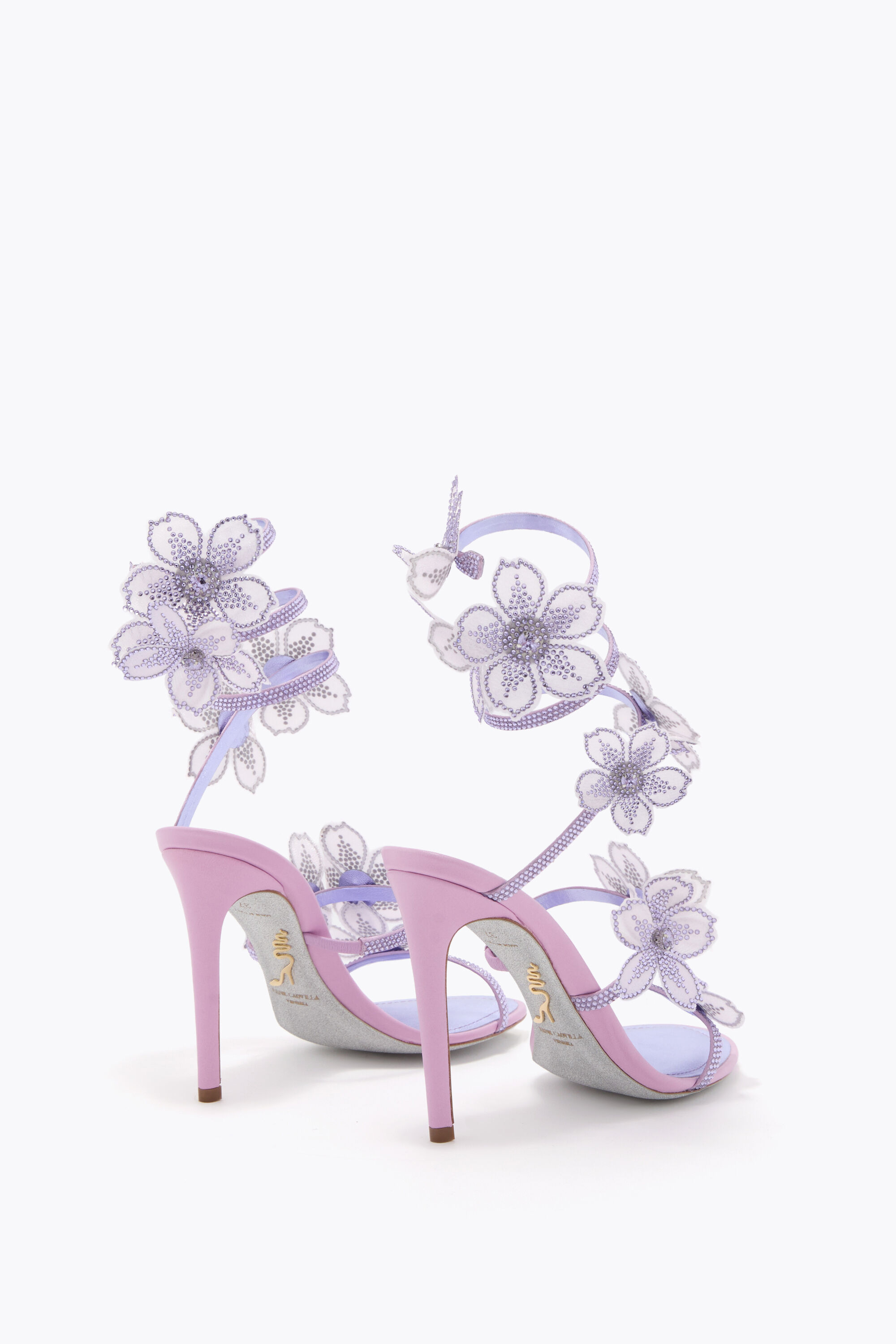 Jeweled PEACH FLOWER WISTERIA SANDAL 105 | Rene Caovilla®