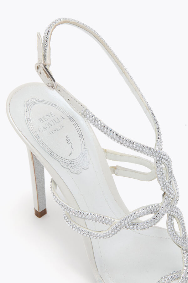 CLEO METALLIC IVORY SATIN/CRYSTAL STRASS SANDAL