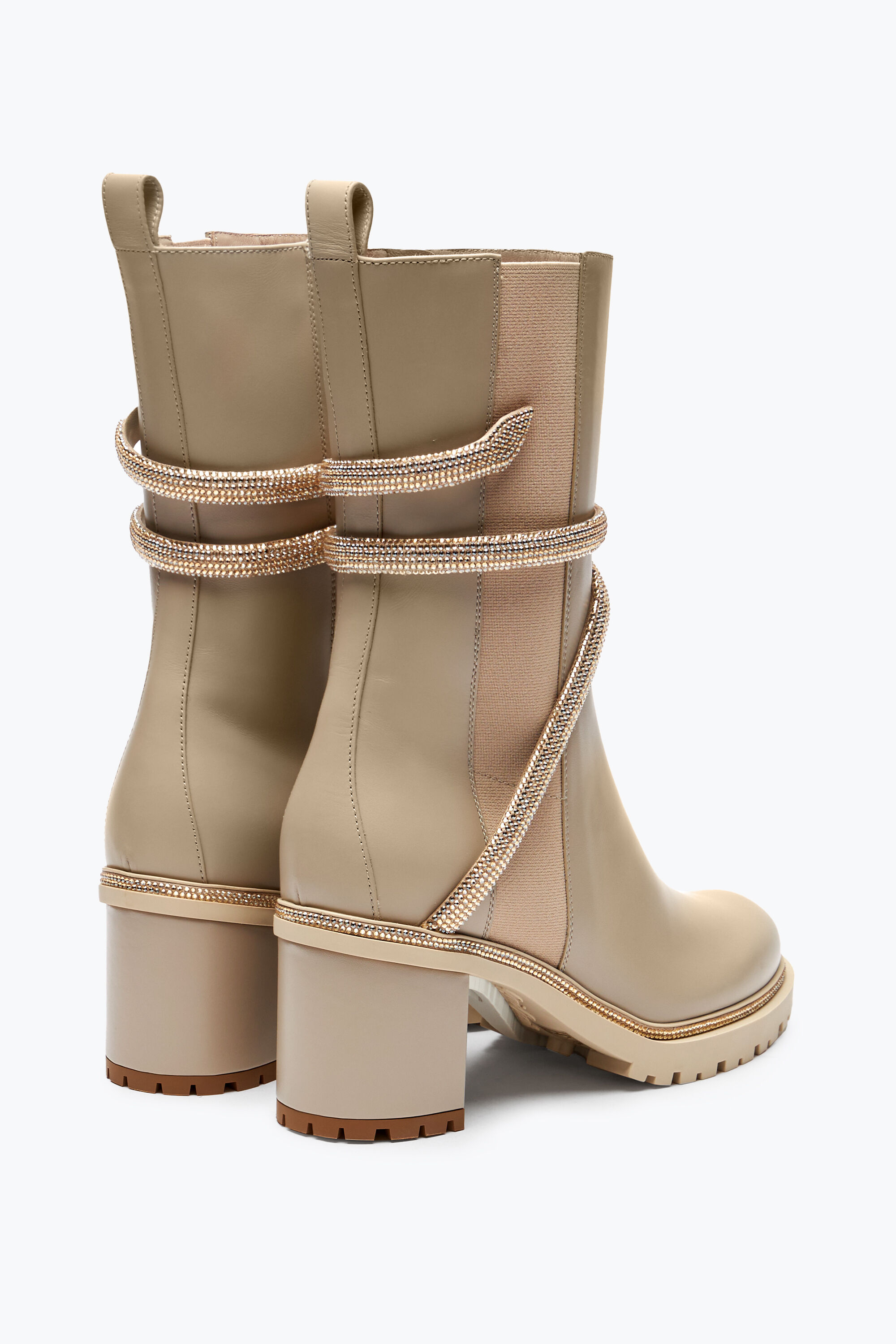 Jeweled Cleo Crystals Beige Bootie 60 | Rene Caovilla®