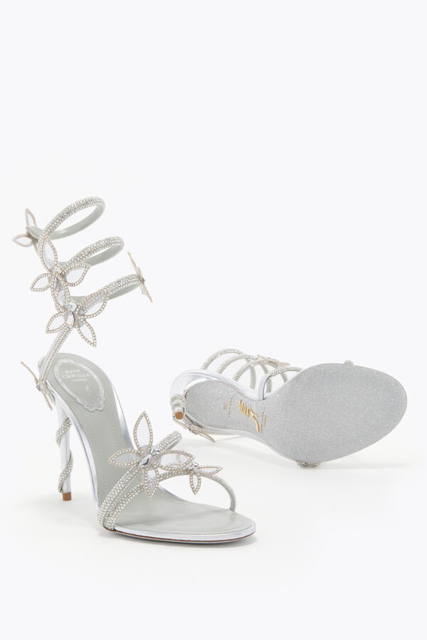 MARGOT MIRRORED SILVER SANDAL WITH BUTTERFLIES 105