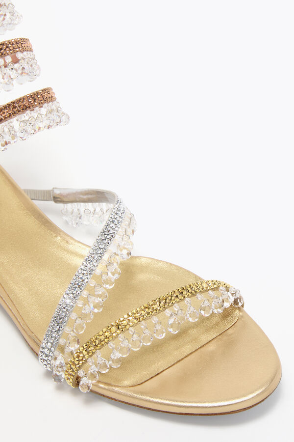 CHANDELIER GOLD SATIN/ROSE GOLD-MULTI STRASS SANDAL
