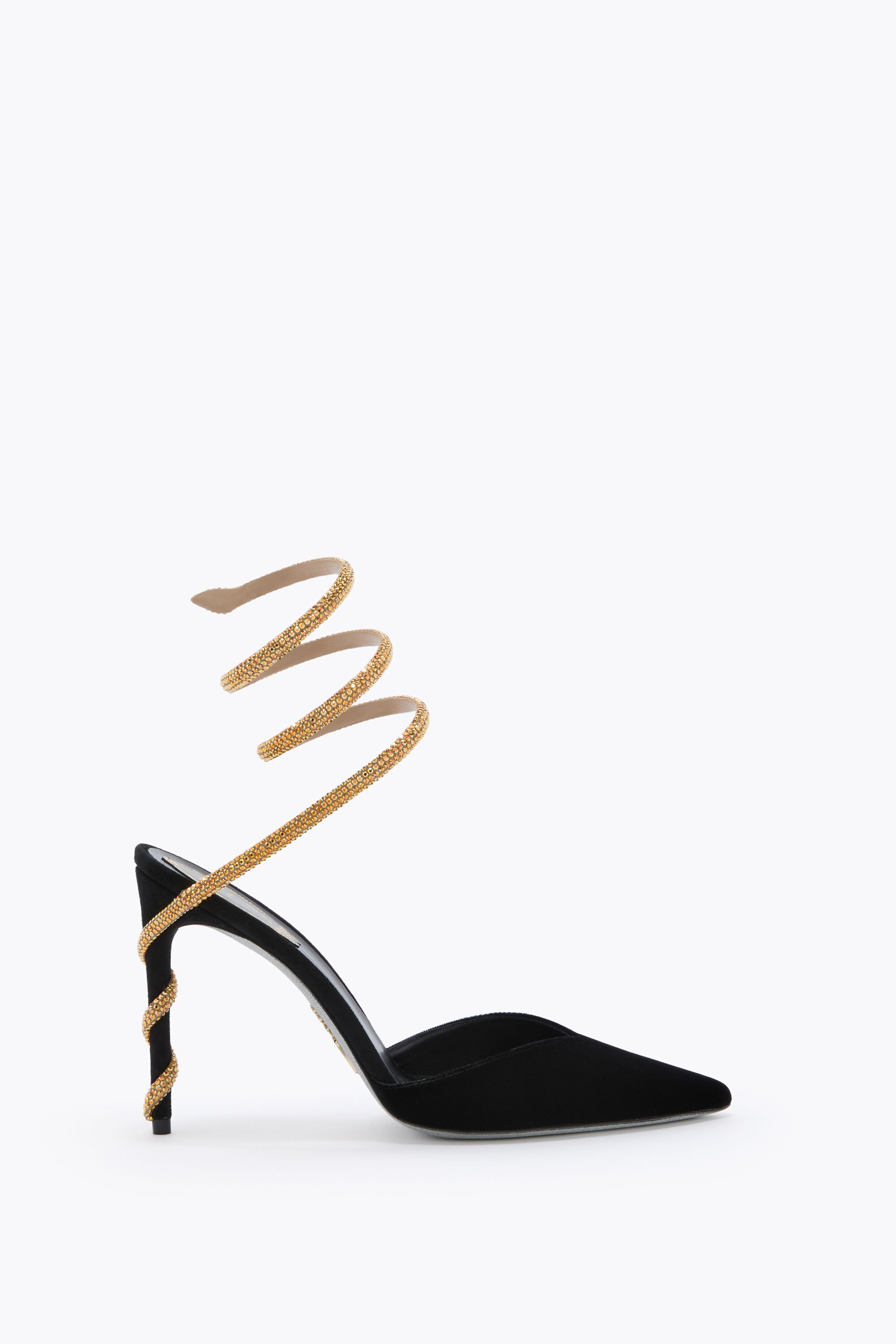 Jeweled Margot Black And Gold Pump 105 | Rene Caovilla®
