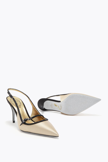 LILY BLACK AND CHAMPAGNE SLINGBACK 80