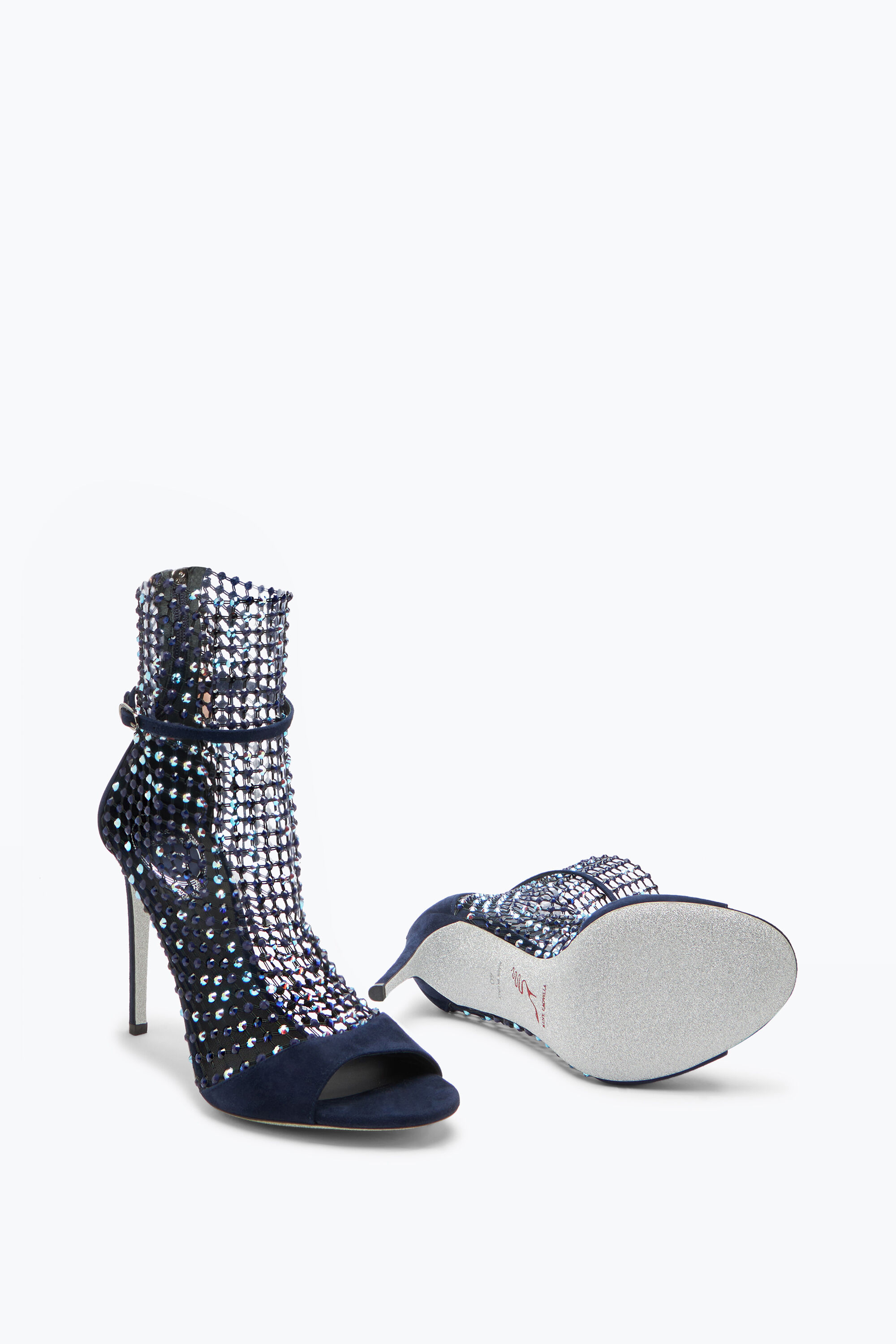 Jeweled Galaxia Crystal Deep Blue Sandal 105 | Rene Caovilla®