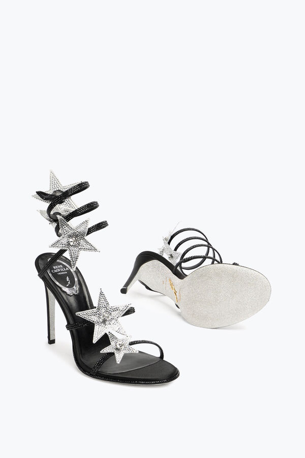 CLEO STAR BLACK &amp; SILVER SANDAL 105