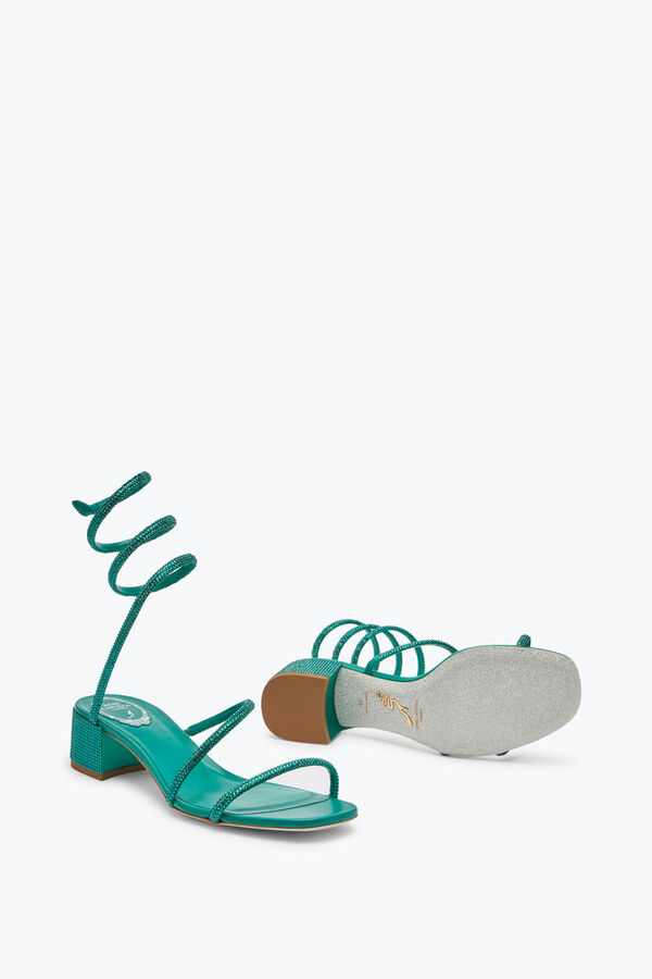 Cleo Crystal Emerald Green Sandal 35