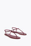 DIANA BORDEAUX SATIN-LAMB/SIAM STRASS THONG