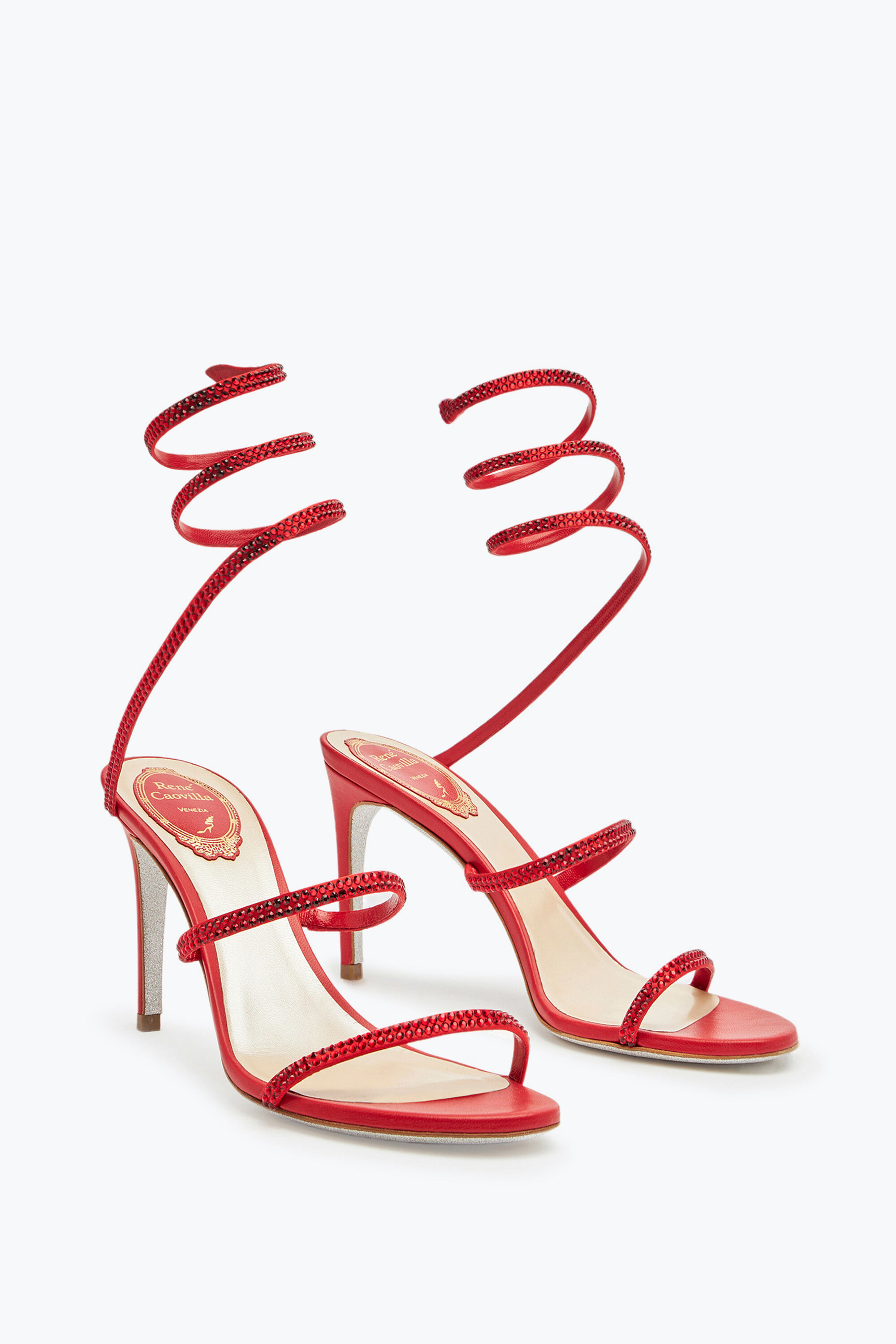 【関税込み】RENE CAOVILLA Braid Cleo' sandals Rene Caovilla Braid cleo silver sandal | Luisa World