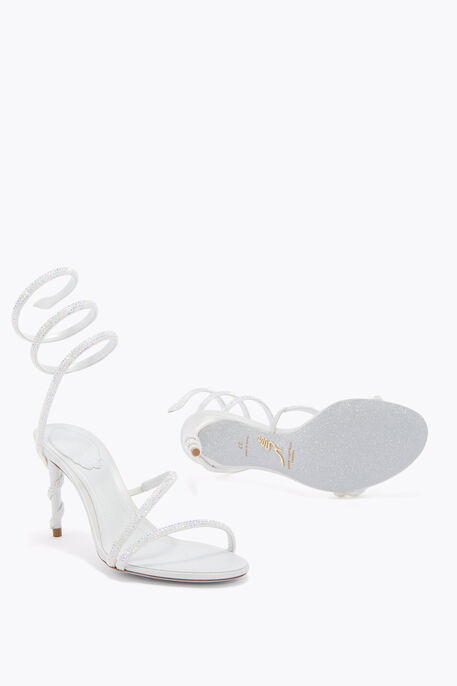 MARGOT IVORY SATIN-LAMB/C.TRANMISSION STRA SANDAL