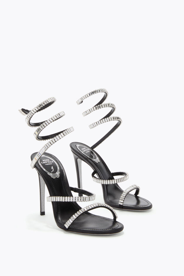 CLEO SPARK BLACK AND SILVER SANDAL 105