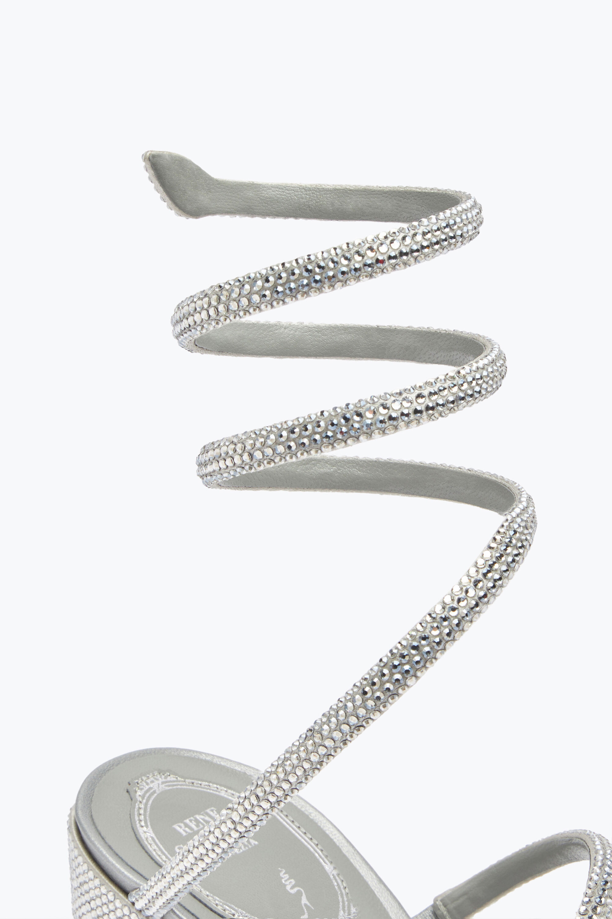 Jeweled Cleo Crystal Gray Sandal 80 | Rene Caovilla®