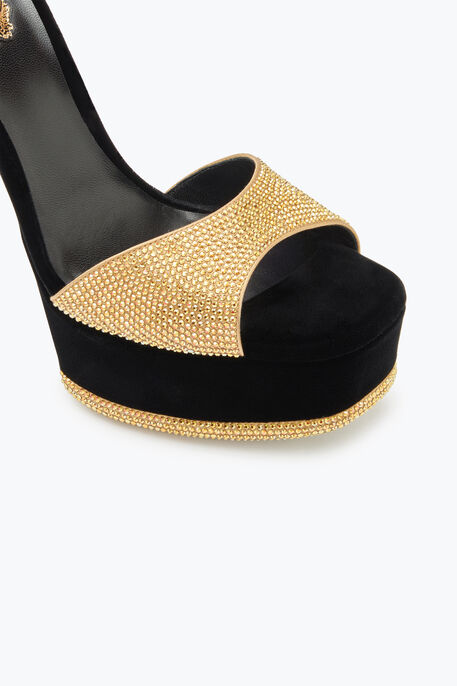 Anastasia Black And Gold Sandal 130