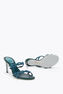 BRAID GREEN SATIN/METALLIC BLUE STRASS SANDAL