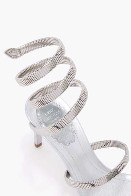 SILVER LAMB/SILVER METAL SNAKE SANDAL