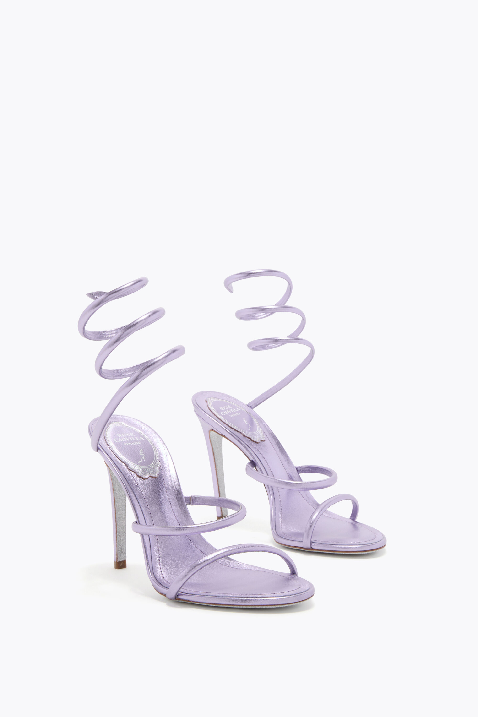 Jeweled CLEO METALLIC LILAC SANDAL 105 | Rene Caovilla®