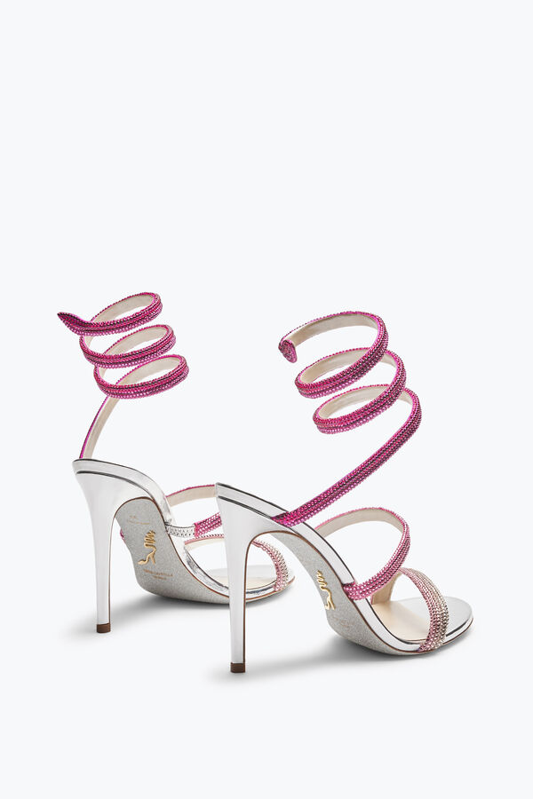 Cleo Silver Sandal With Pink Degrad&eacute; Crystals 105