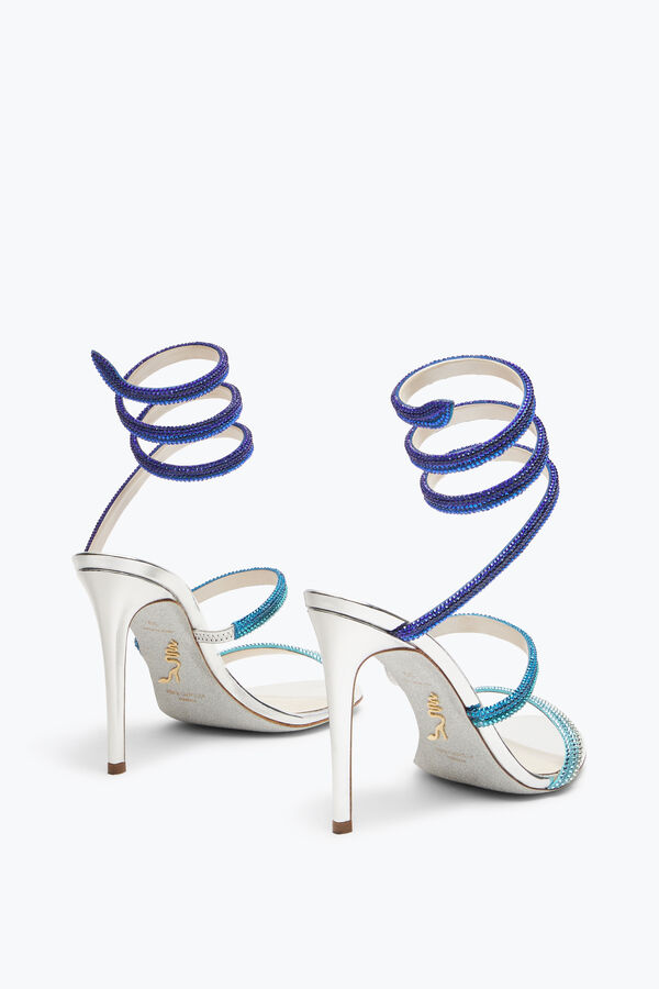 Cleo Silver Sandal With Blue Degrad&eacute; Crystals 105