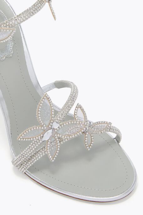 MARGOT MIRRORED SILVER SANDAL WITH BUTTERFLIES 105