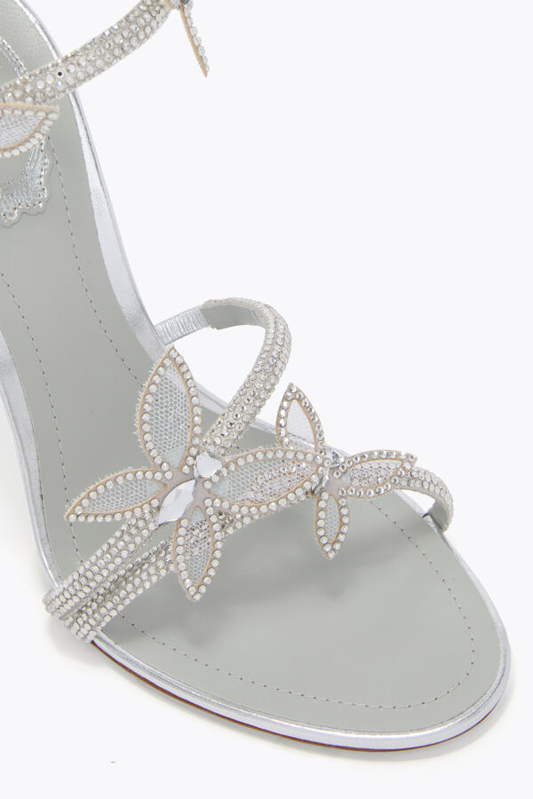 MARGOT MIRRORED SILVER SANDAL WITH BUTTERFLIES 105